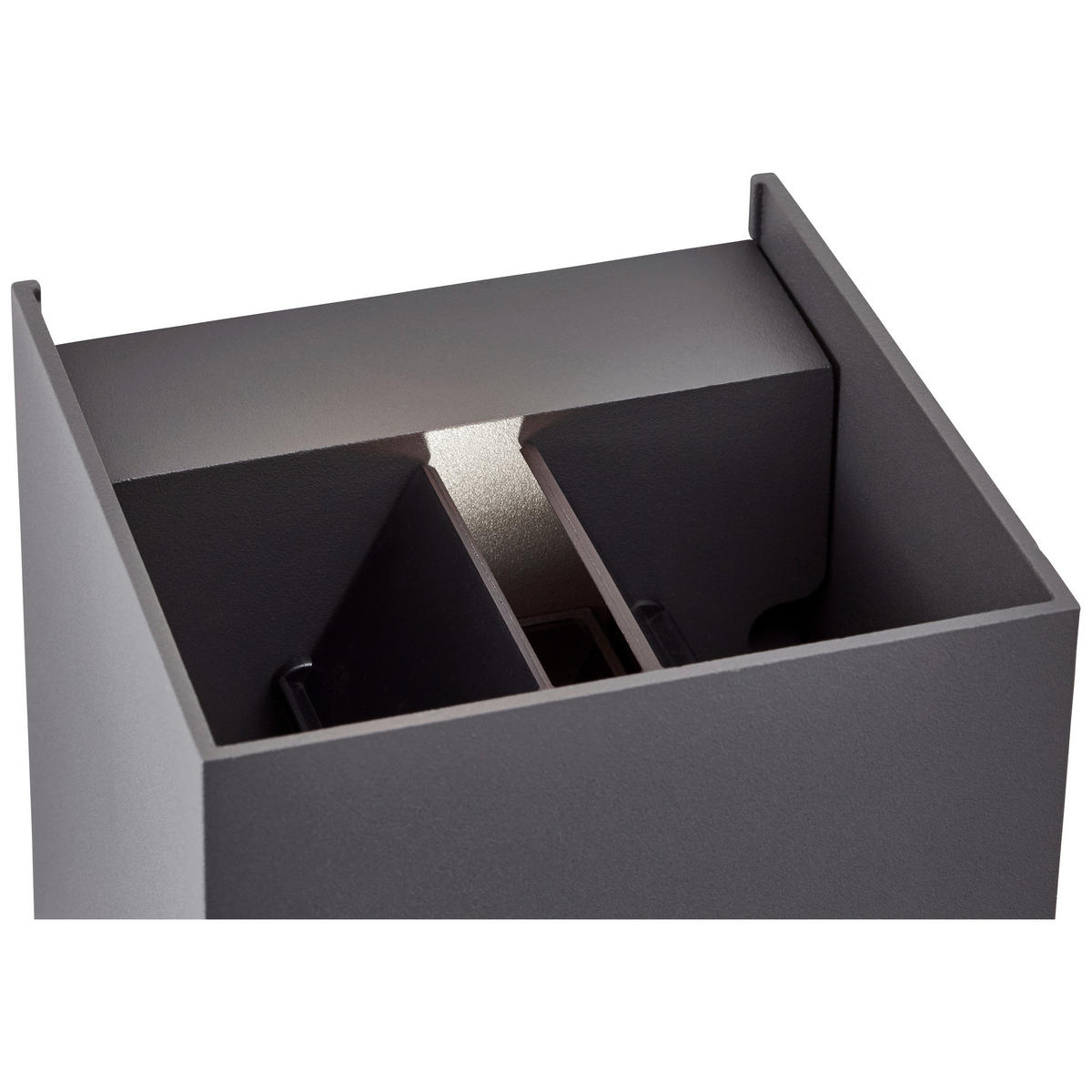 WANDLEUCHTE Hilly   - Dunkelgrau, Basics, Glas/Metall (10/10/10cm) - Brilliant