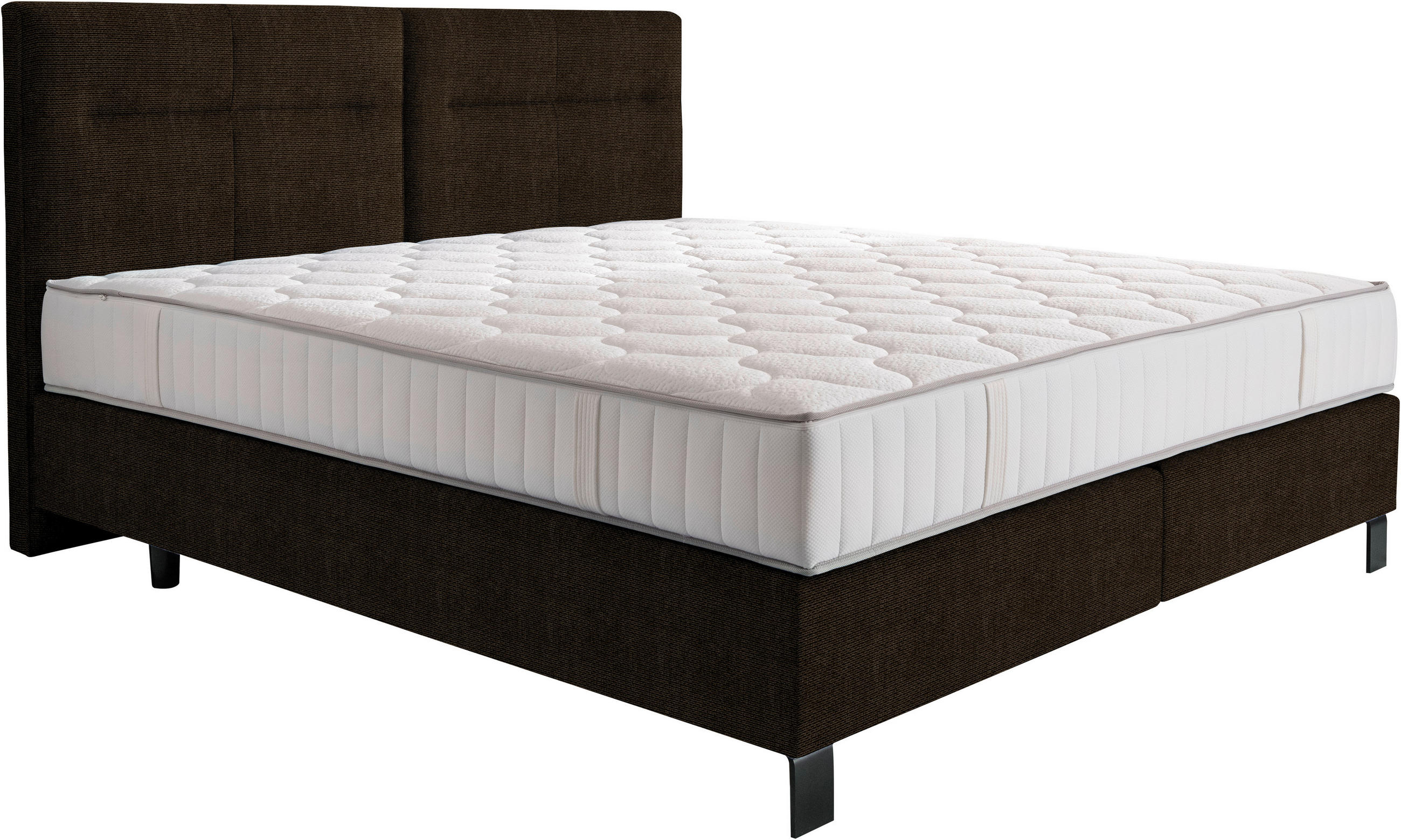 BOXSPRINGBETT 160/220 cm  in Braun  - Schwarz/Braun, KONVENTIONELL, Textil/Metall (160/220cm) - Esposa