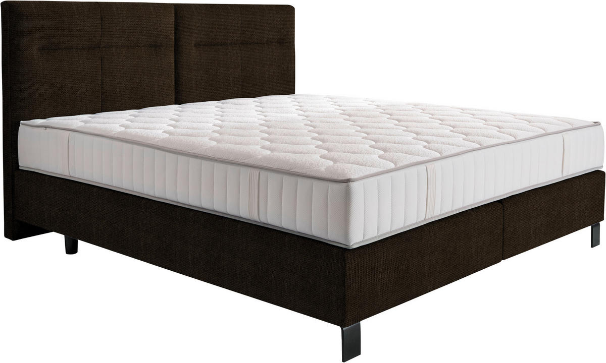 BOXSPRINGBETT 180/220 cm  in Braun  - Schwarz/Braun, KONVENTIONELL, Textil/Metall (180/220cm) - Esposa