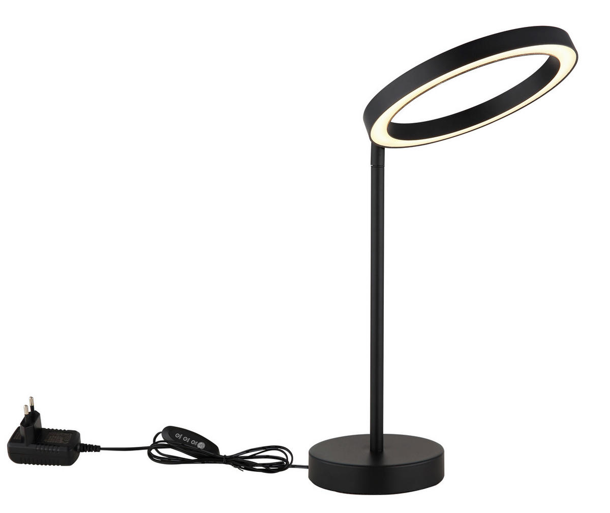 LED-TISCHLEUCHTE - Opal/Schwarz, Design, Kunststoff/Metall (27,6/20/32,8cm) - Globo