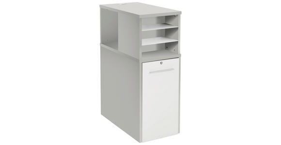 ANSTELLCONTAINER 43,8/115/80 cm - Platinfarben/Silberfarben, KONVENTIONELL, Glas/Holzwerkstoff (43,8/115/80cm) - Voleo