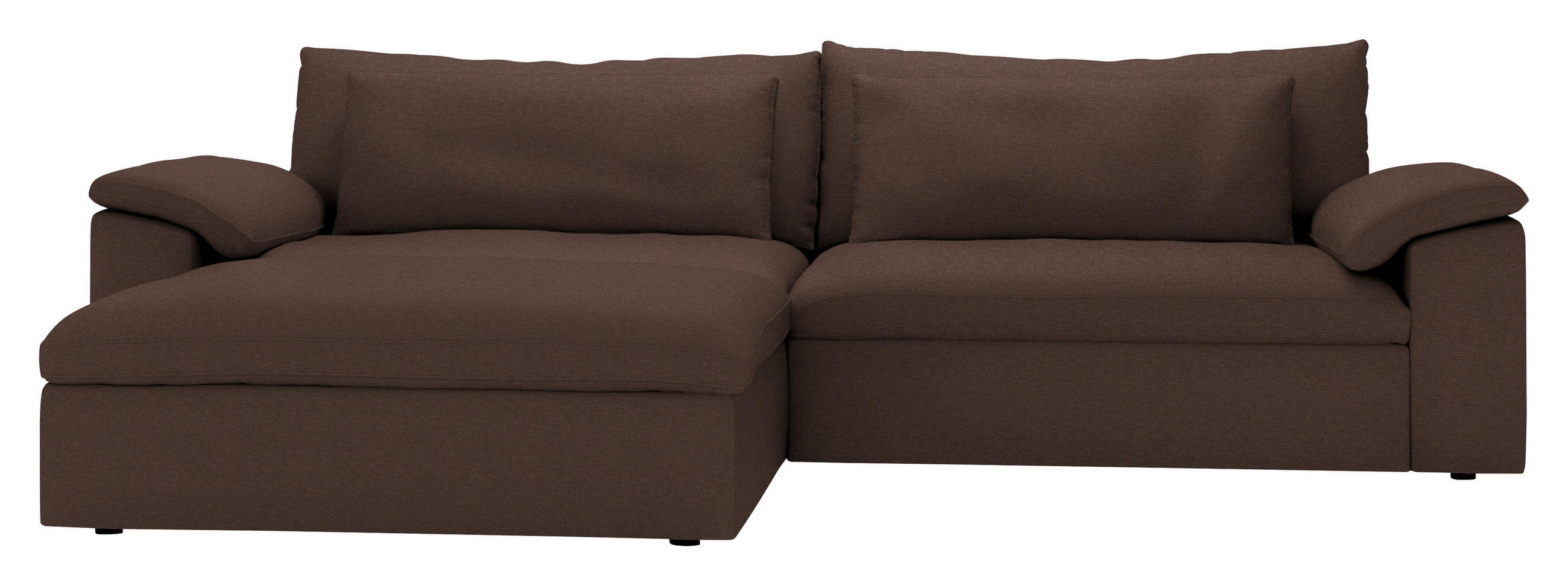 ECKSOFA  Chenille Braun  - Schwarz/Braun, Modern, Kunststoff/Textil (198/306cm) - Carryhome