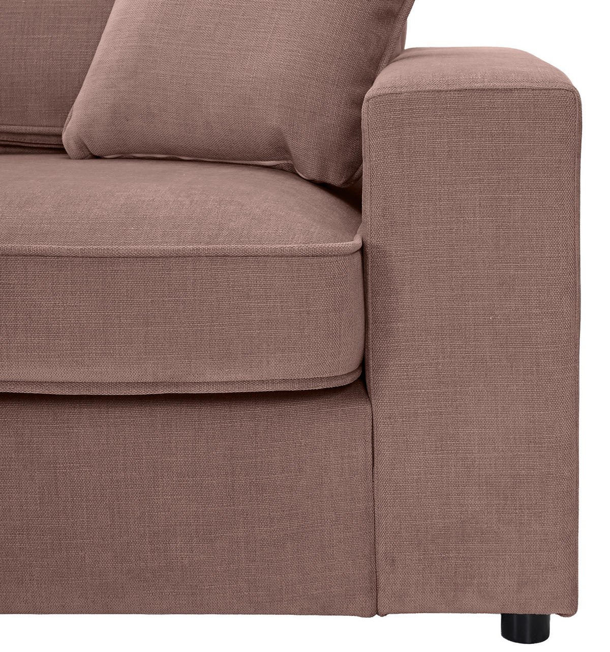 ECKSOFA Flachgewebe Altrosa  - Schwarz/Altrosa, Modern, Kunststoff/Textil (228/307cm) - Carryhome