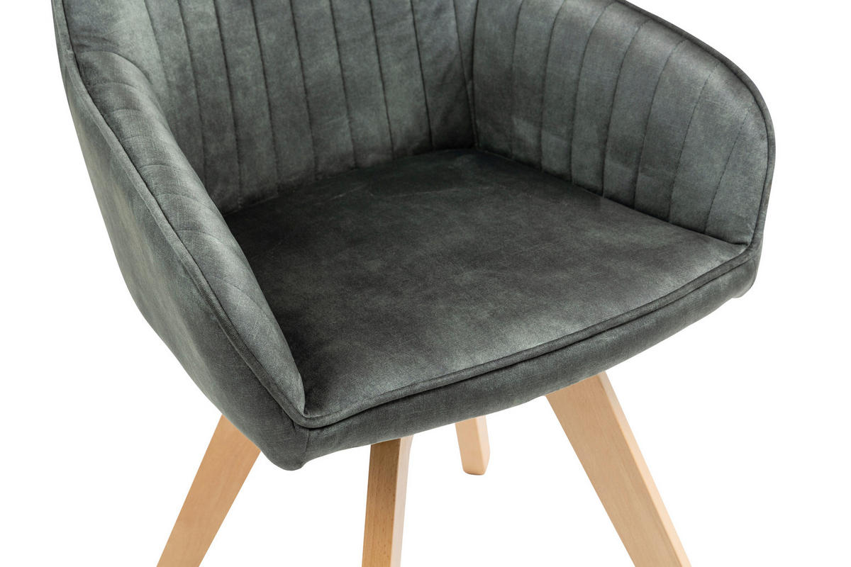 ARMLEHNSTUHL  in  - Dunkelgrün/Buchefarben, KONVENTIONELL, Holz/Textil (63/83/63cm) - MID.YOU