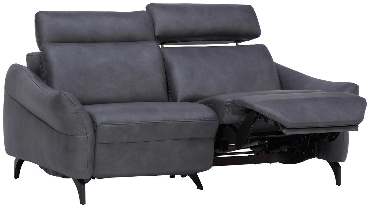2-SITZER-SOFA in Echtleder Anthrazit  - Anthrazit, Design, Leder/Metall (186/92/97cm) - Himolla Komfortklass