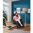 RELAXSESSEL in Leder Dunkelgrau  - Dunkelgrau/Anthrazit, Design, Leder/Metall (71/114/84cm) - Johann Jakob