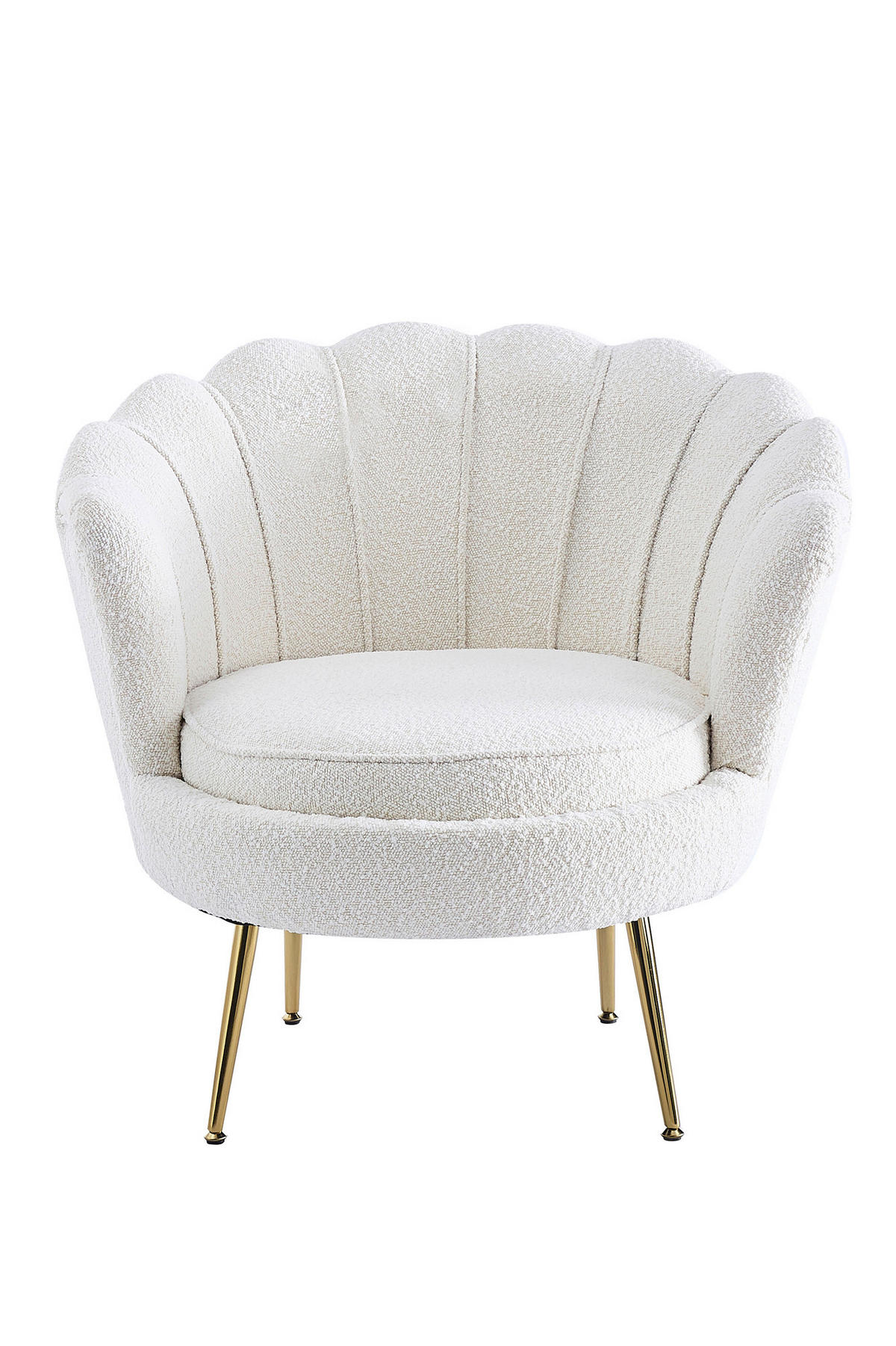 SESSEL in Bouclé Beige  - Beige/Goldfarben, MODERN, Textil/Metall (76/78/76cm) - Livetastic
