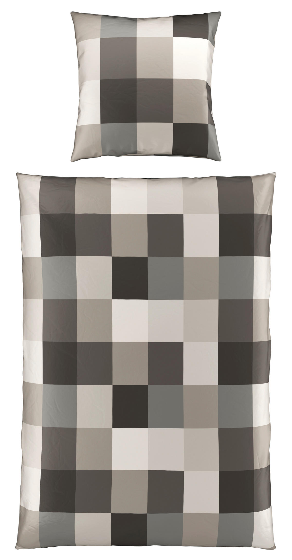 BETTWÄSCHE Beaufiat check Satin 135/200 cm  - Grau, Textil (135/200cm) - Novel