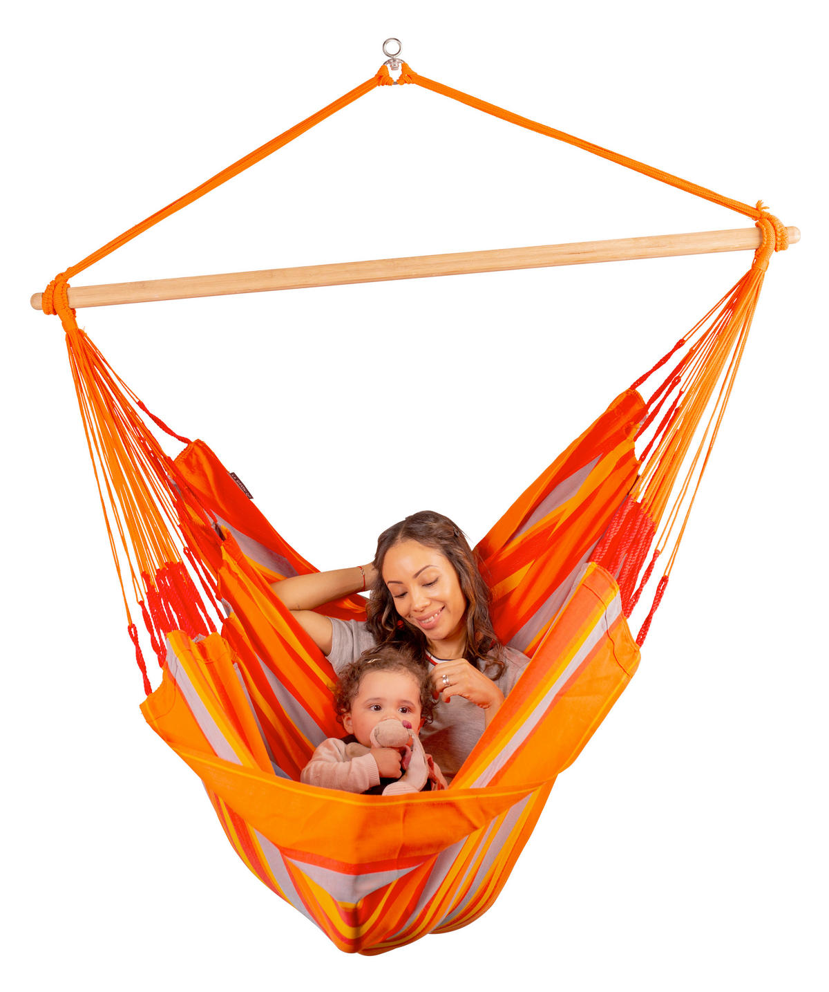 HÄNGESESSEL kingsize outdoor 140/170/210 cm  - Gelb/Rot, KONVENTIONELL, Holz/Textil (140/170/210cm) - La Siesta