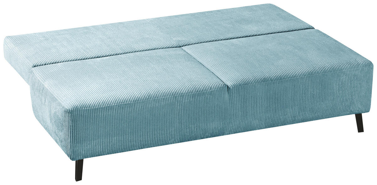 SCHLAFSOFA in Cord Türkis  - Türkis/Schwarz, Modern, Textil/Metall (197/92/88cm) - Novel