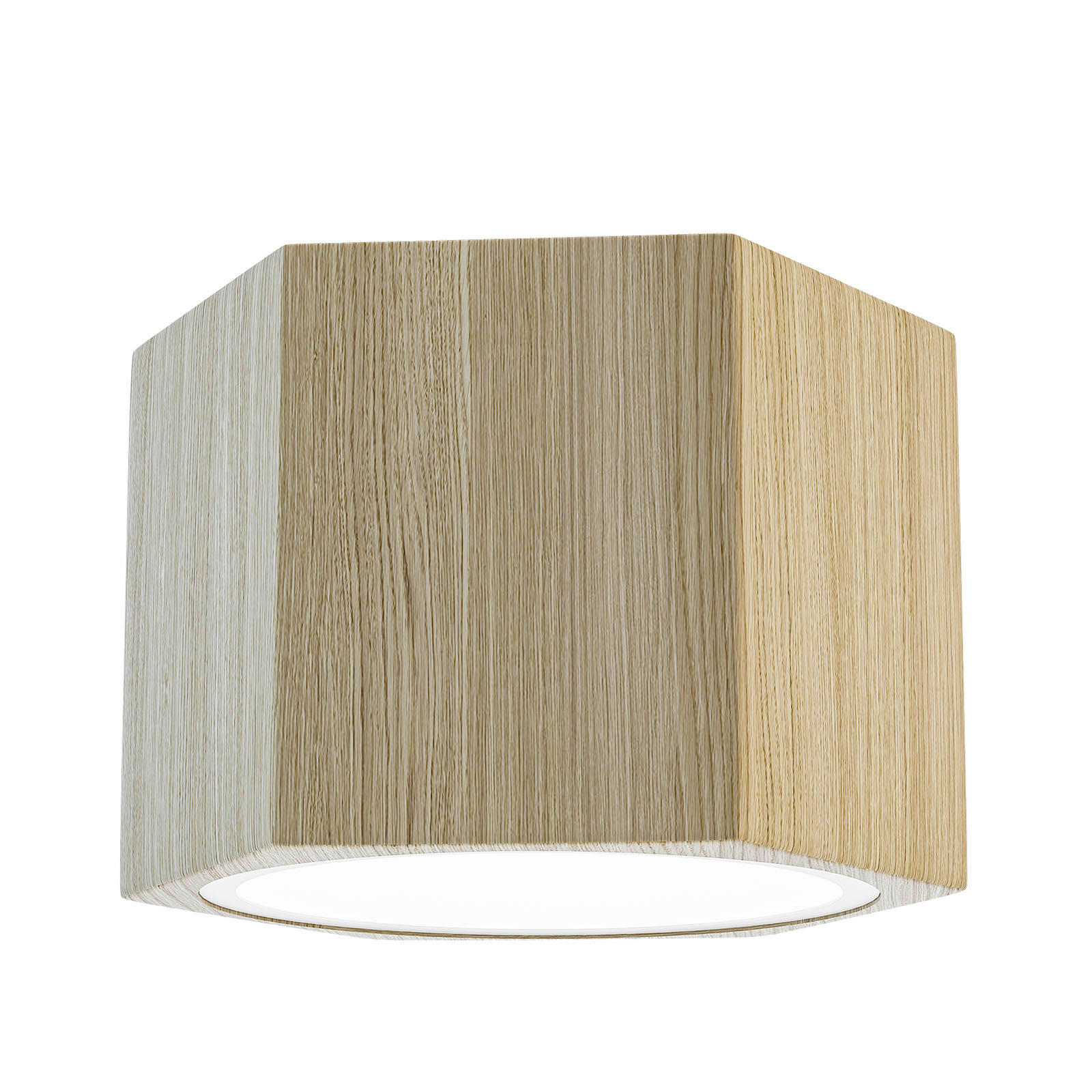 DECKENSTRAHLER Hexa 12/8 cm   - Eichefarben, Natur, Holz (12/8cm)