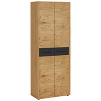 GARDEROBENSCHRANK  in 73/193/37 cm  - Eichefarben/Schwarz, Design, Holz/Holzwerkstoff (73/193/37cm)
