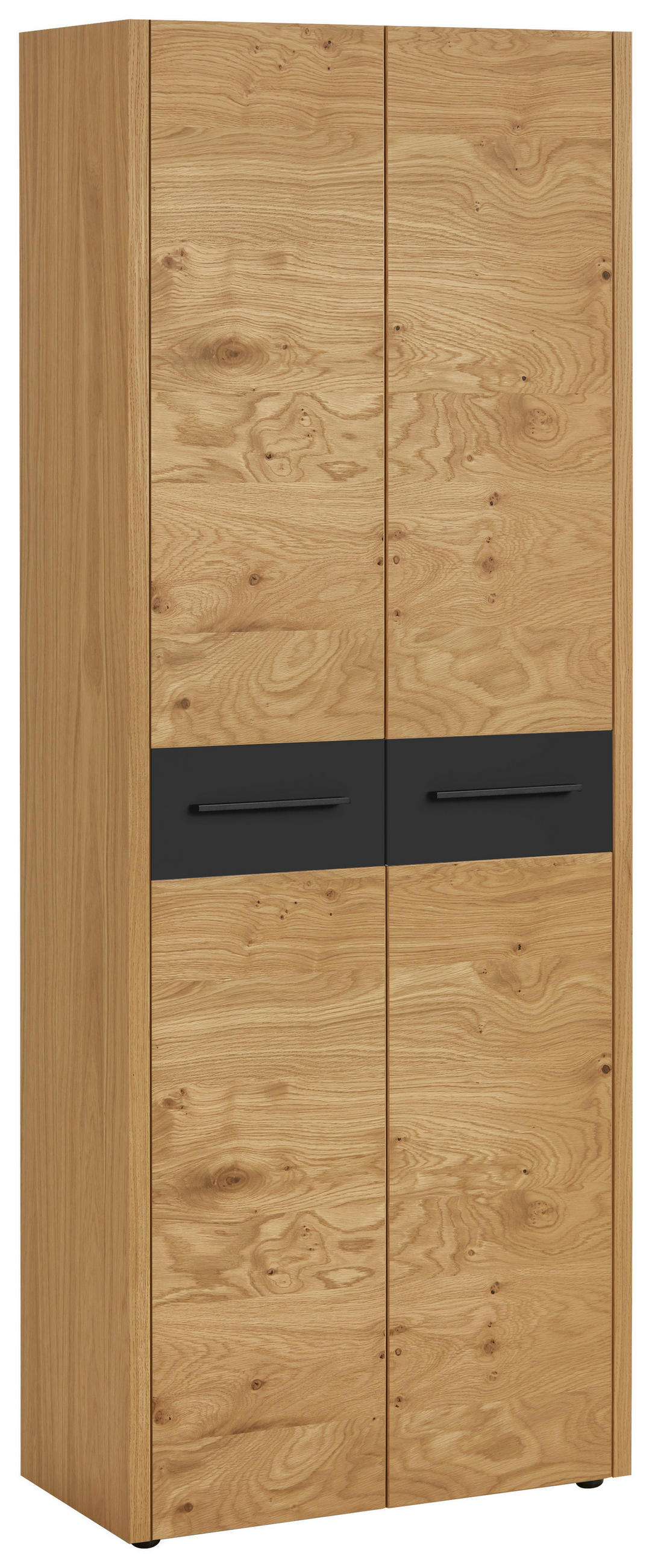 GARDEROBENSCHRANK  in 73/193/37 cm  - Eichefarben/Schwarz, Design, Holz/Holzwerkstoff (73/193/37cm)