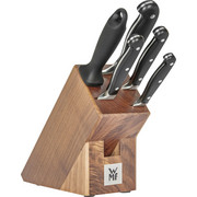 MESSERBLOCK Stahl 6-teilig - Edelstahlfarben/Braun, Basics, Holz/Metall (36/19,5/14,5cm) - WMF