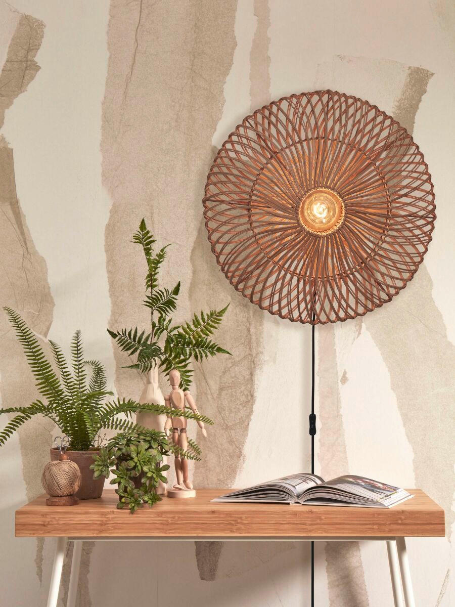 VÄGGLAMPA Good & Mojo 55/14 cm   - naturfärgad, Trend, naturmaterial (55/14cm) - Good & Mojo