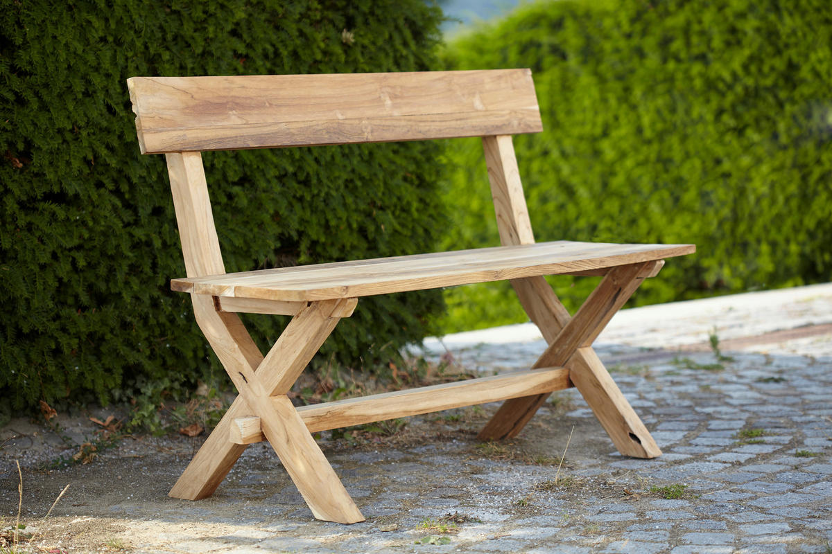 GARTENBANK 120/90/50 cm Teakholz   - Teakfarben, KONVENTIONELL, Holz (120/90/50cm) - Jan Kurtz