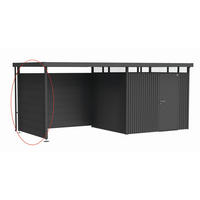 SEITENWAND GERÄTEHAUS HIGHLINE 197/181/2,5 cm   - Dunkelgrau, Basics, Metall (197/181/2,5cm) - Biohort