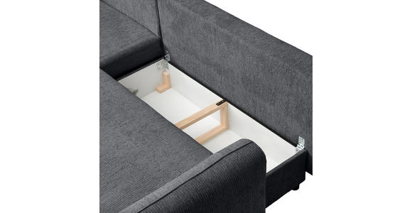 ECKSOFA in Struktur Grau  - Schwarz/Grau, KONVENTIONELL, Holz/Textil (170/247cm) - Carryhome