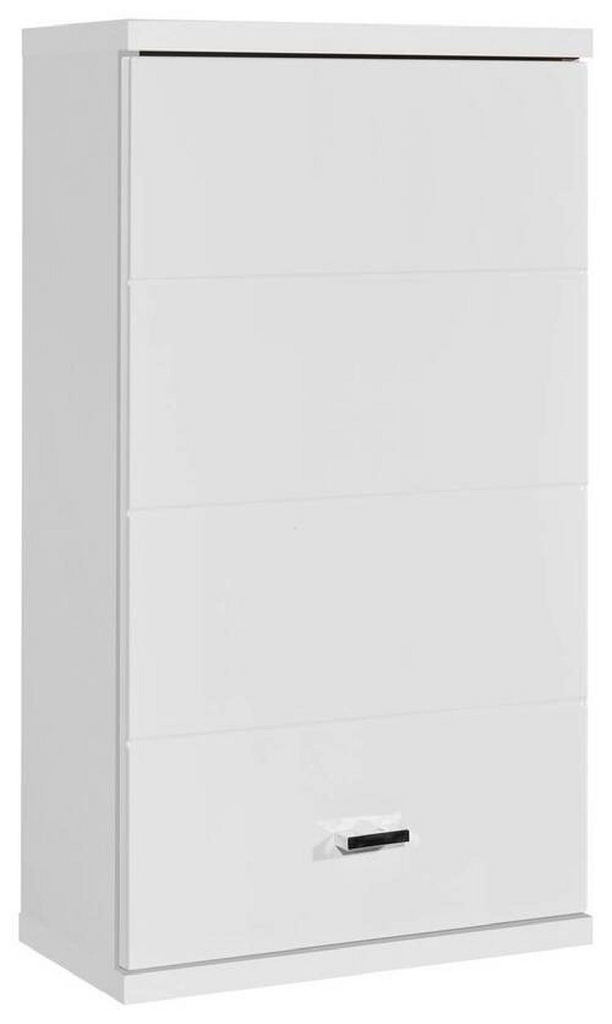 VÄGGHÄNGT SKÅP  - vit/silver, Basics, trämaterial/plast (38/71/23cm) - Livetastic