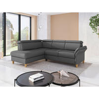 ECKSOFA GLENDALE E in Flachgewebe Dunkelgrau  193/247 cm  - Eichefarben/Dunkelgrau, KONVENTIONELL, Holz/Textil (193/247cm) - Sit & More