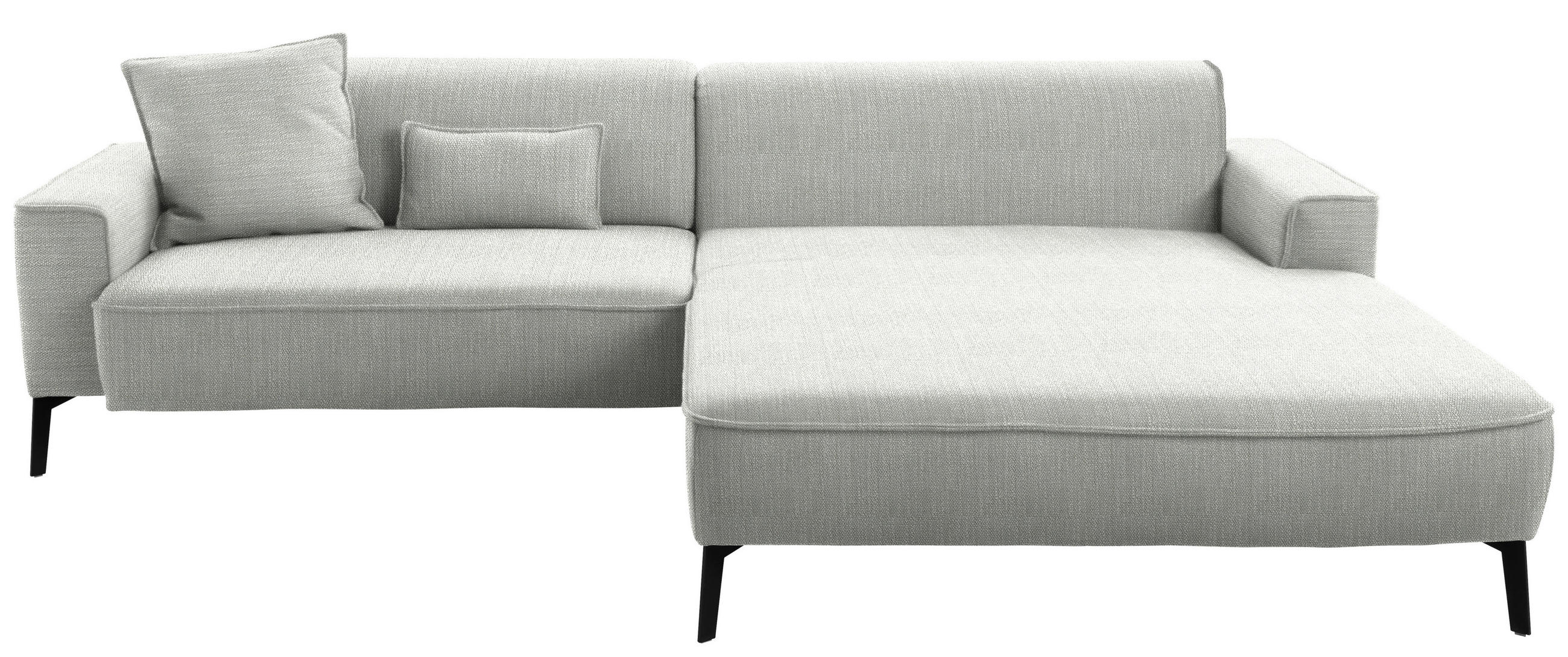 ECKSOFA Grau Flachgewebe  - Schwarz/Grau, Design, Textil/Metall (285/190cm) - Johann Jakob