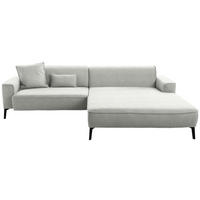 ECKSOFA in Flachgewebe Grau  285/190 cm  - Schwarz/Grau, Design, Textil/Metall (285/190cm) - Johann Jakob