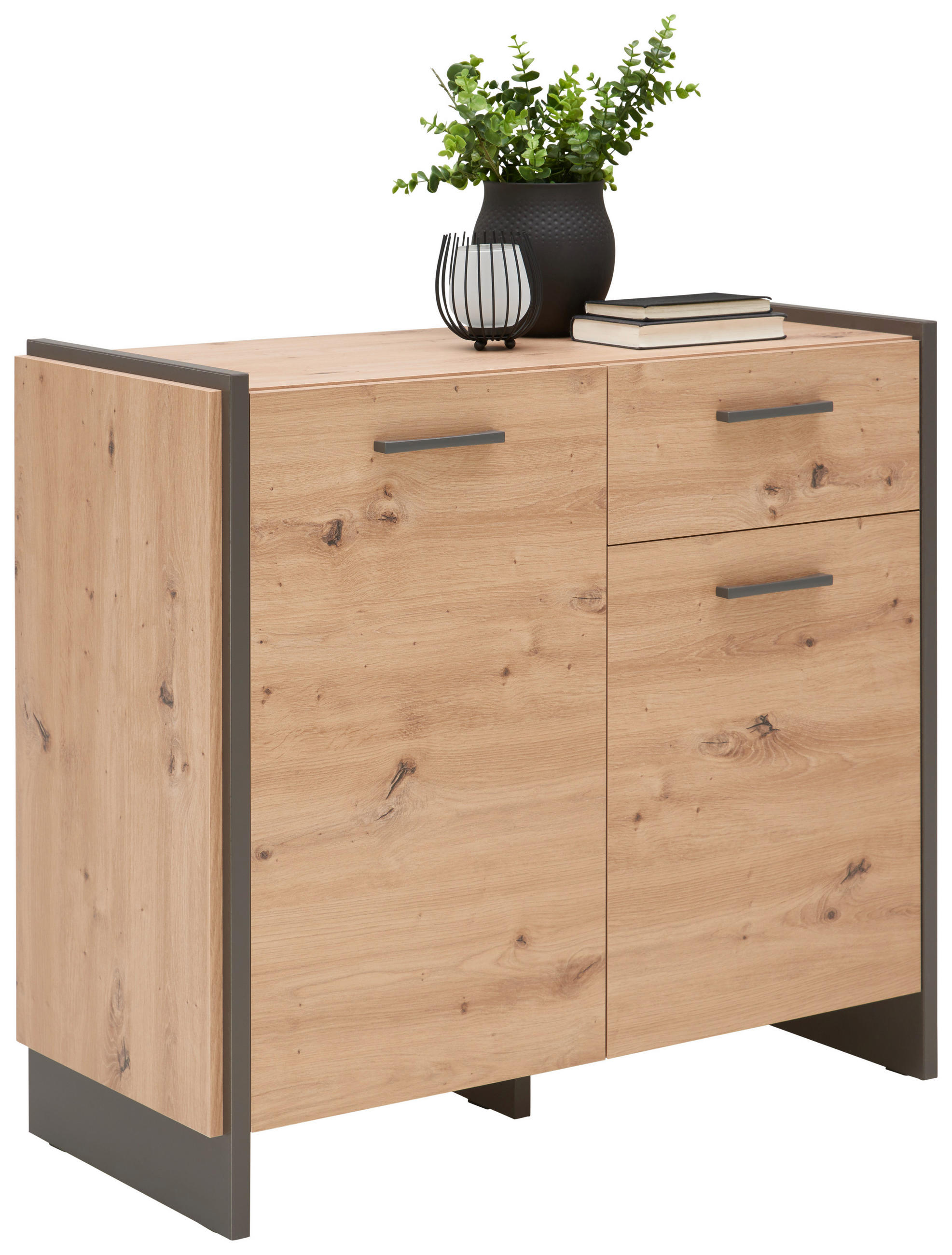 KOMMODE  in 97,1/86,01/41,3 cm  - Eichefarben/Grau, Trend, Holzwerkstoff/Kunststoff (97,1/86,01/41,3cm) - Hom`in