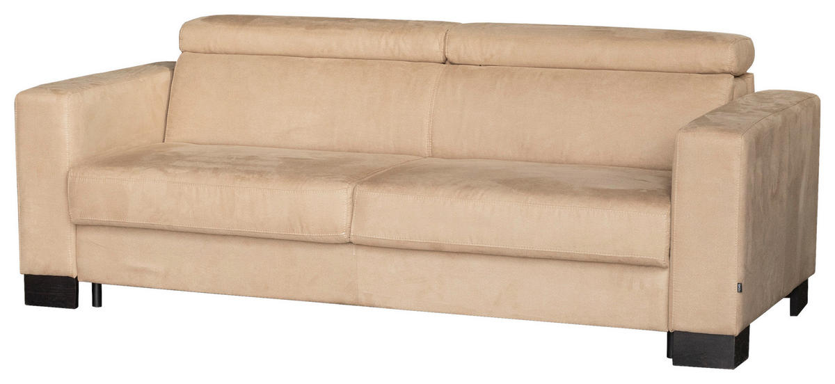 KANAPÉÁGY textil bézs  - bézs/wenge, Design, textil/fa (222/83 (100)/104cm) - Novel