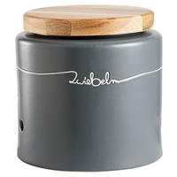 VORRATSDOSE 1.65 l  - Akaziefarben/Grau, Design, Keramik/Holz (16,5/16,5cm) - Homeware Profession.