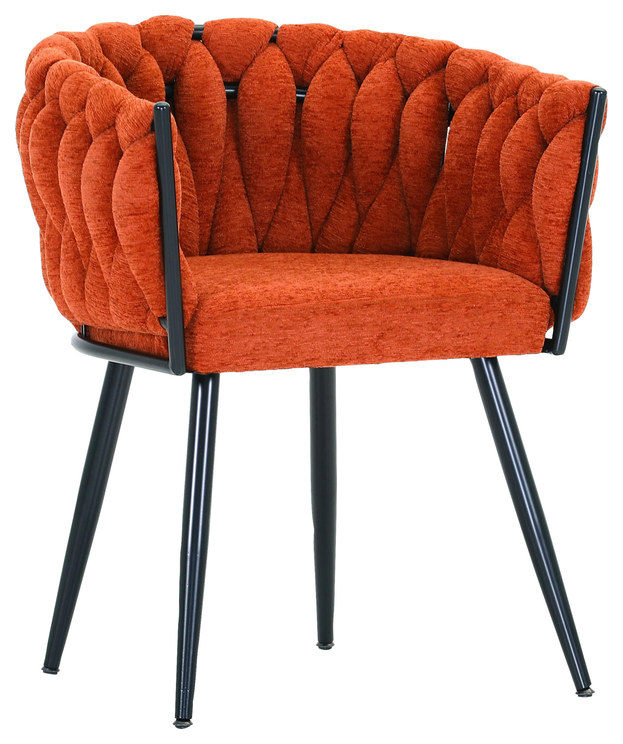 ARMLEHNSTUHL  in Chenille  - Rostfarben/Schwarz, Design, Textil/Metall (60/78/55cm) - Landscape