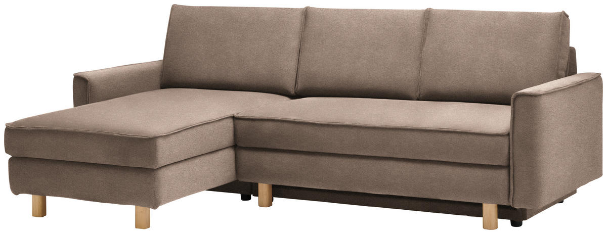 ECKSOFA in Chenille Braun  170/237 cm  - Eichefarben/Braun, KONVENTIONELL, Holz/Textil (170/237cm) - Sedda