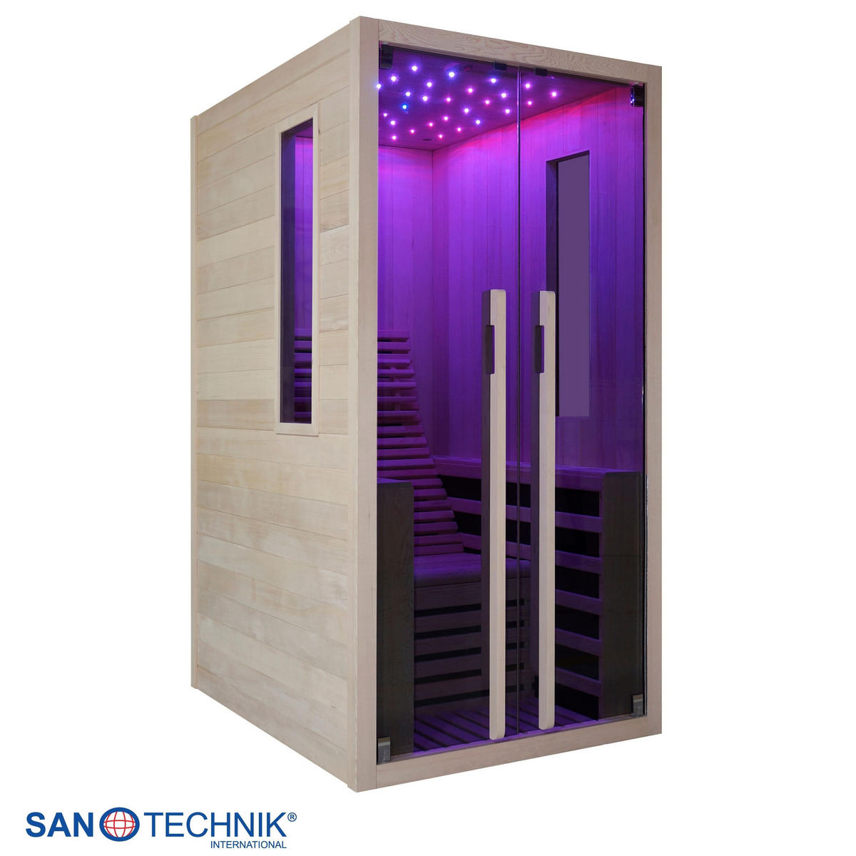 INFRAROTKABINE CARBON 1 für 1 Personen CARBON 1  - Naturfarben, Basics, Holz (100/195/130cm) - Sanotechnik