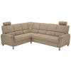 ECKSOFA in Webstoff Taupe  - Taupe/Silberfarben, Design, Holz/Kunststoff (219/270cm) - Livetastic