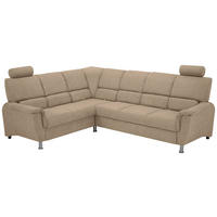 ECKSOFA in Webstoff Taupe  - Taupe/Silberfarben, Design, Holz/Kunststoff (219/270cm) - Livetastic