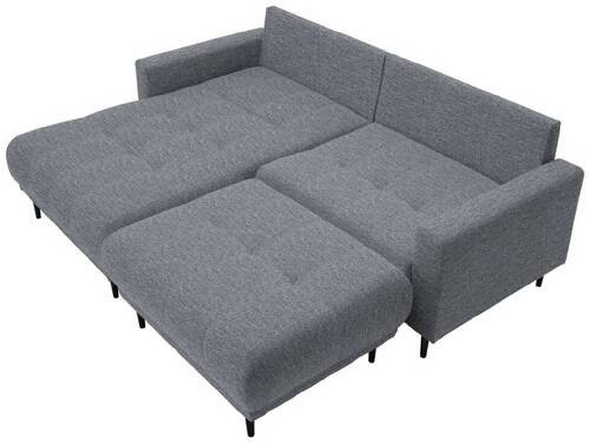 ECKSOFA in Flachgewebe Dunkelgrau  - Dunkelgrau/Schwarz, Design, Holz/Textil (160/215cm) - Stylife