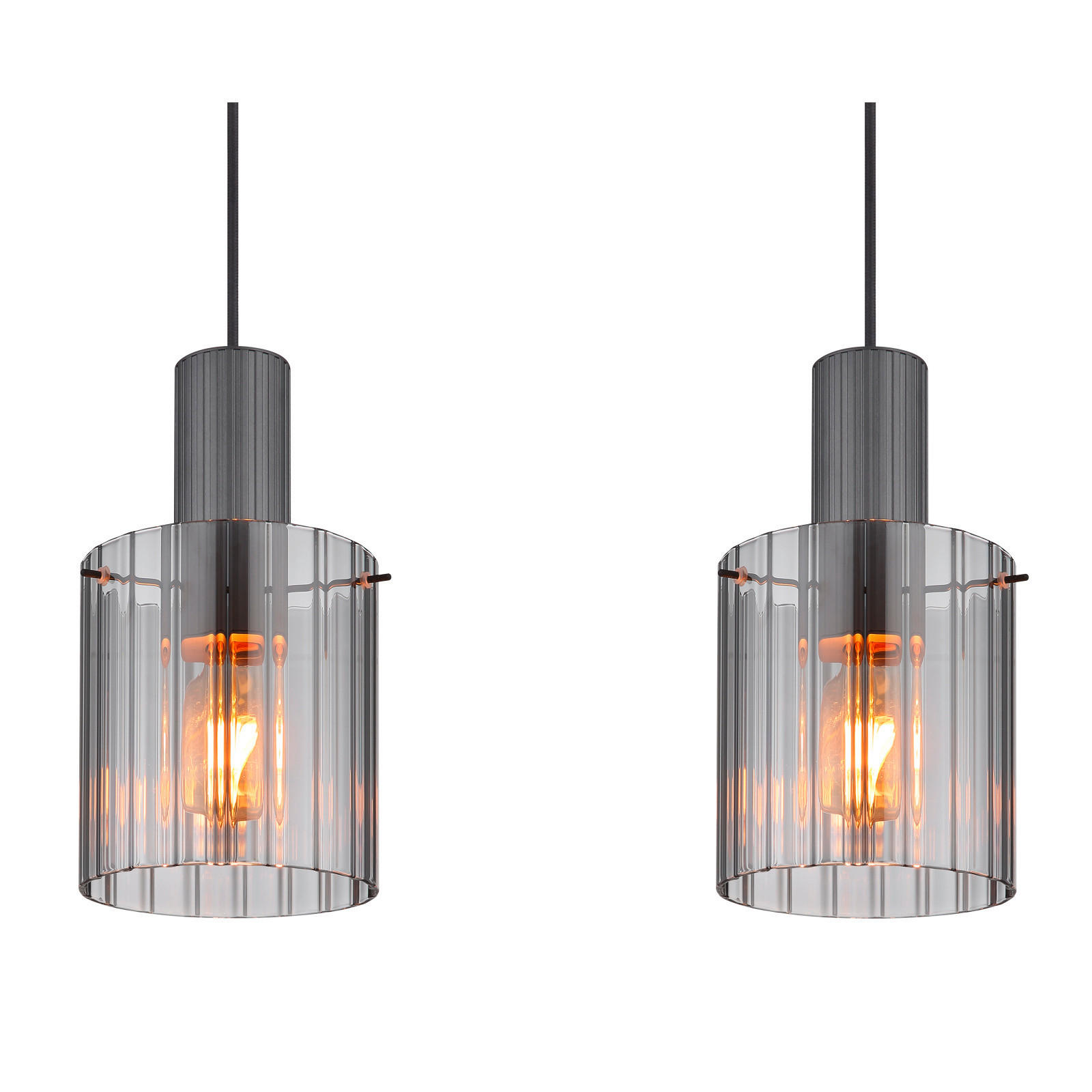 HÄNGELEUCHTE 98/18/120 cm  - Dunkelgrau, Design, Glas/Metall (98/18/120cm) - Globo