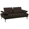 2,5-SITZER in Velours Dunkelbraun  - Dunkelbraun/Beige, Design, Textil/Metall (196/89/104cm) - Dieter Knoll