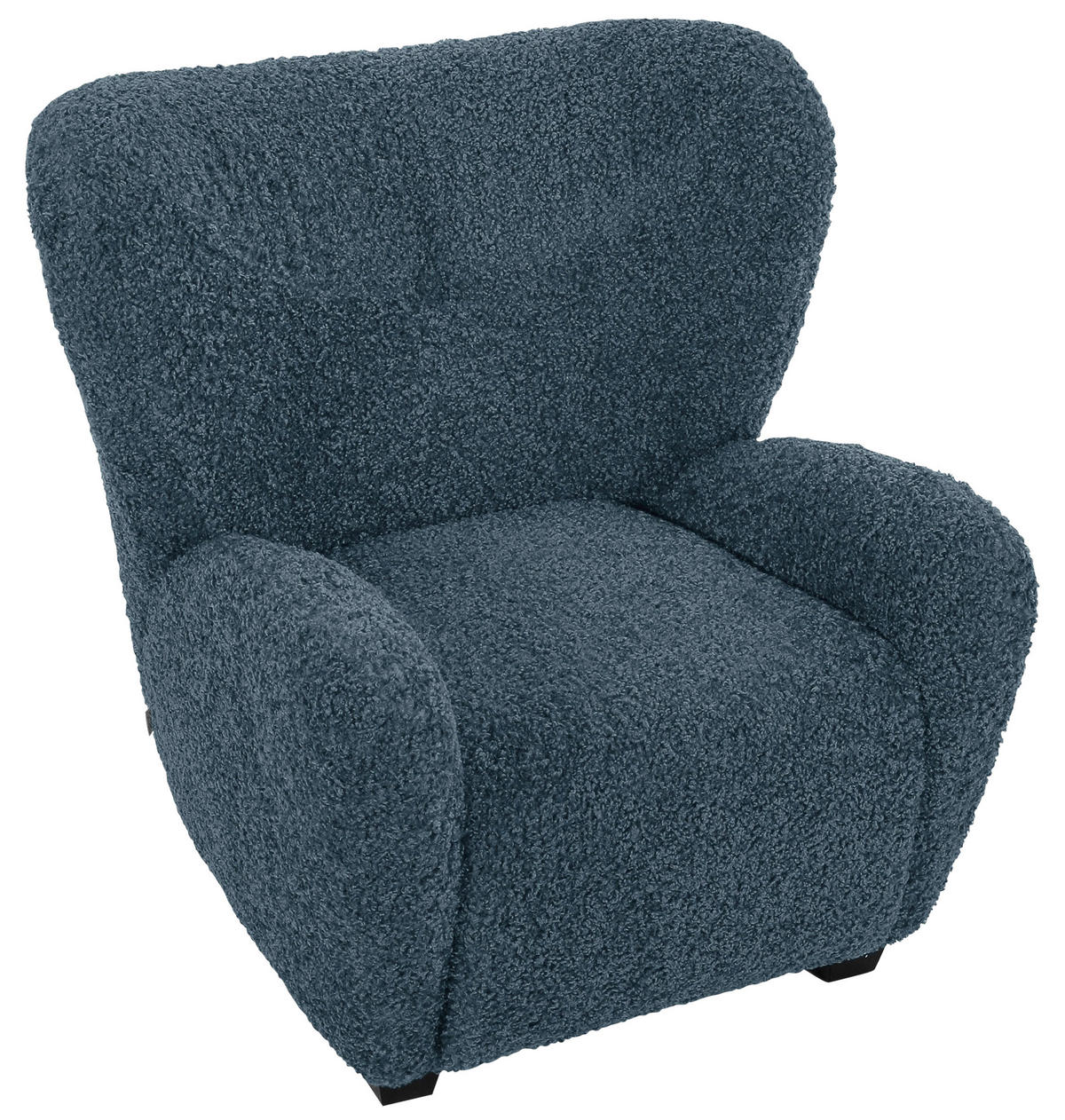 SESSEL in Plüsch Petrol  - Petrol/Schwarz, KONVENTIONELL, Holz/Textil (90/93/92cm)