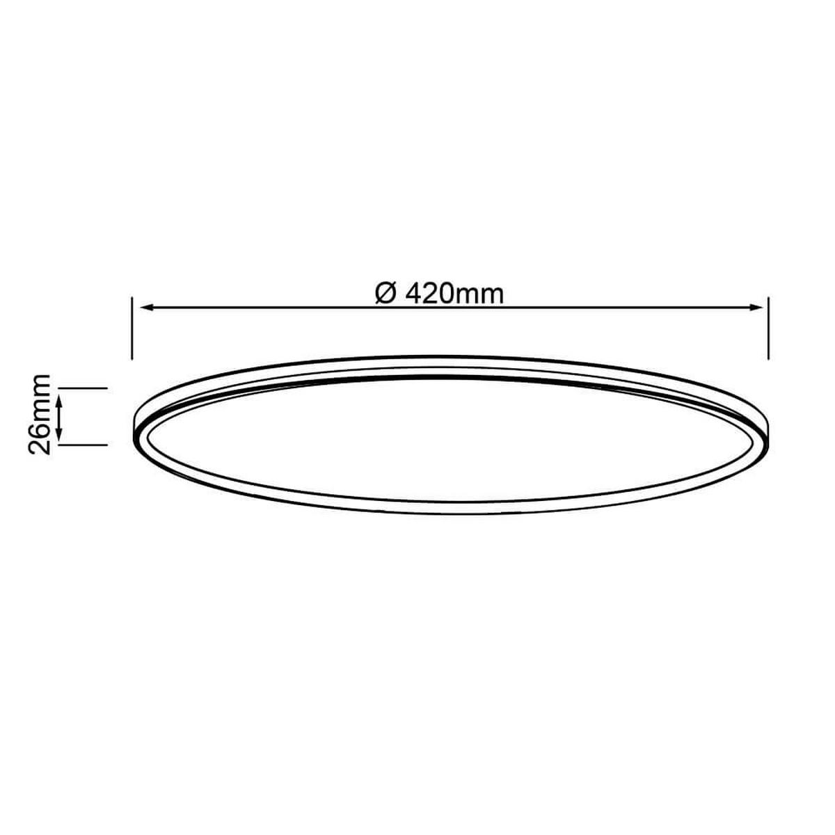 STROPNA LED-SVETILKA  Milton 24 W 3400 lm 4000 K 220-240 V  - bela, Basics, umetna masa (42/2,6cm)