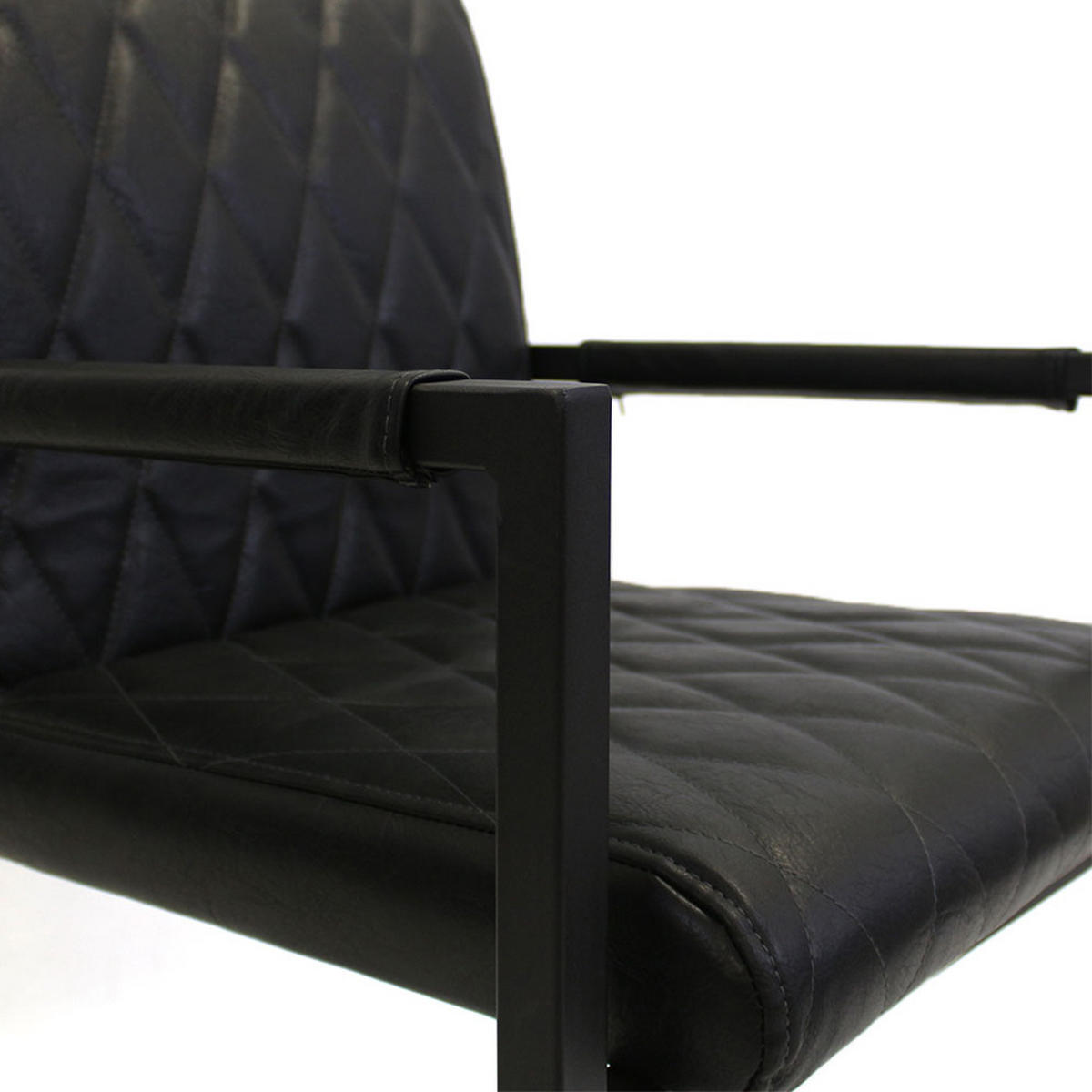 SADA ŽIDLÍ S PODRUČKAMI 2 kusy - černá, Lifestyle, kov/textil (54/86/57cm) - MID.YOU