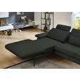 ECKSOFA in Echtleder Dunkelgrün  180/310 cm  - Dunkelgrün/Schwarz, Design, Leder/Metall (180/310cm) - Dieter Knoll
