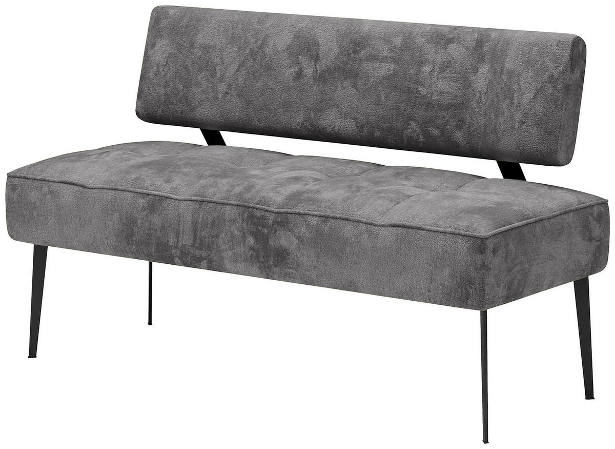SITZBANK 162/90/65 cm Webstoff Braun Metall  - Schwarz/Braun, MODERN, Textil/Metall (162/90/65cm) - Welnova