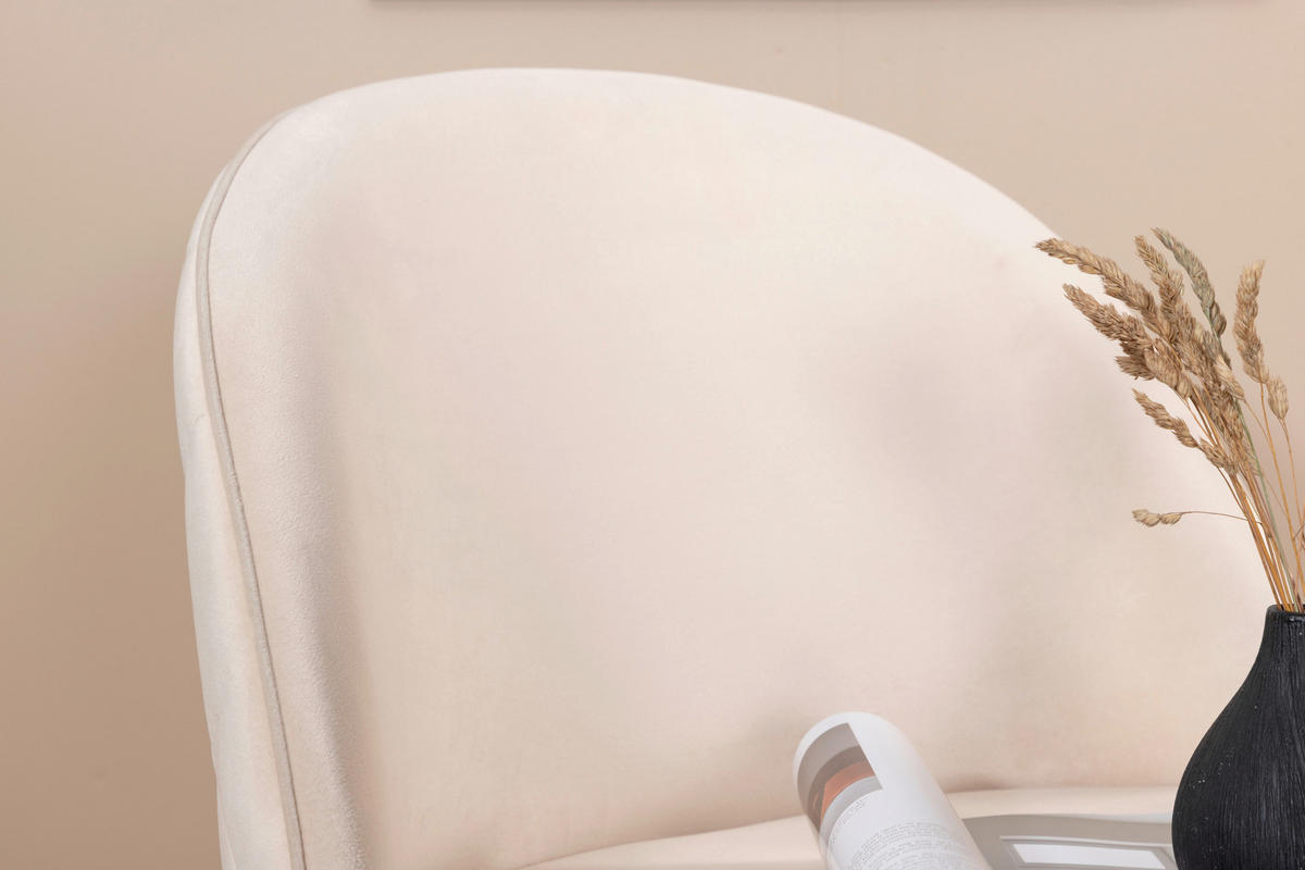 STOLSET stål sammet  - beige/svart, Design, metall/textil (50/76,5/57cm) - Livetastic