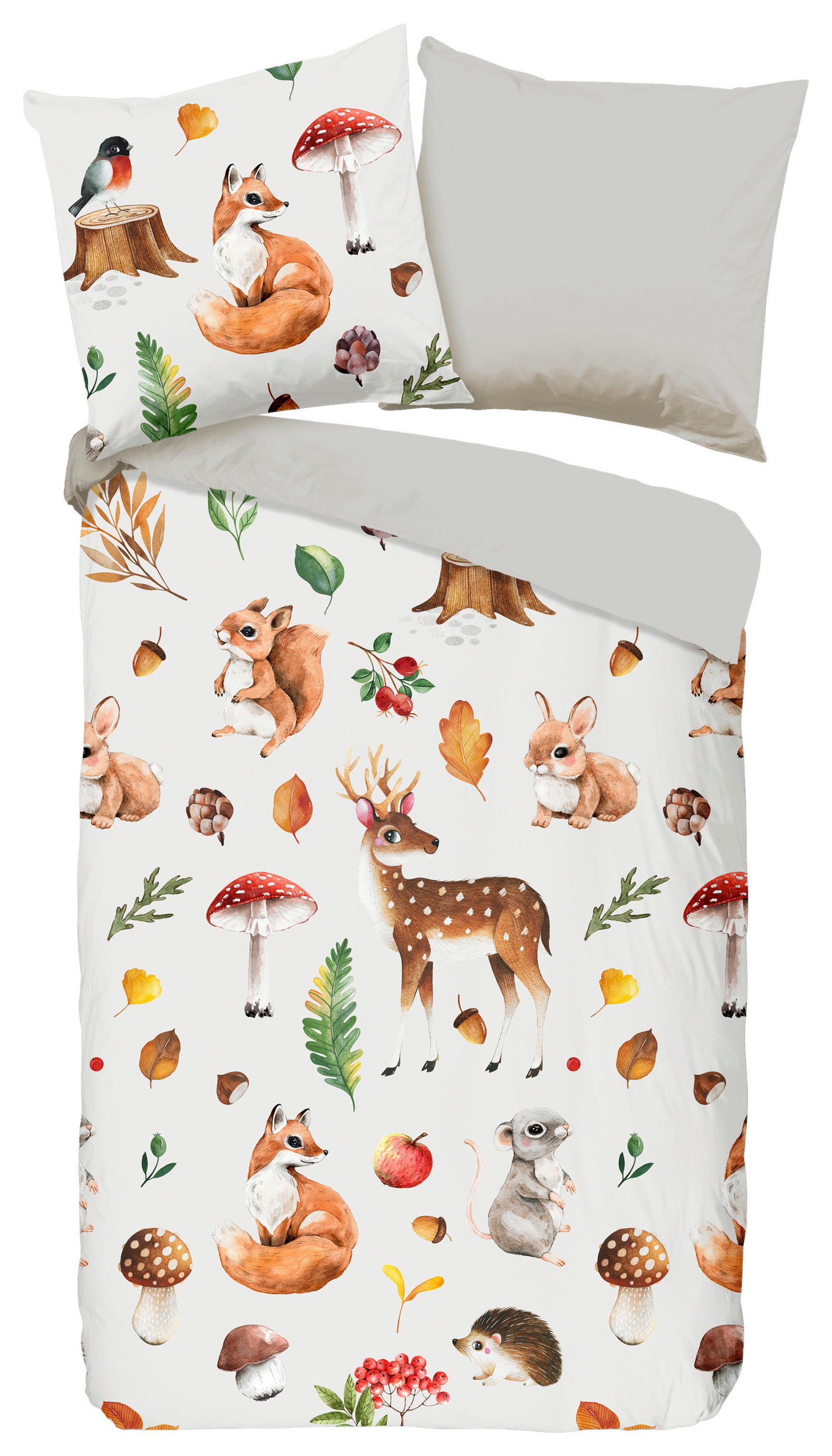 JUGENDBETTWÄSCHE Autumn Biber 135/200 cm  - Multicolor, Natur, Textil (135/200cm)