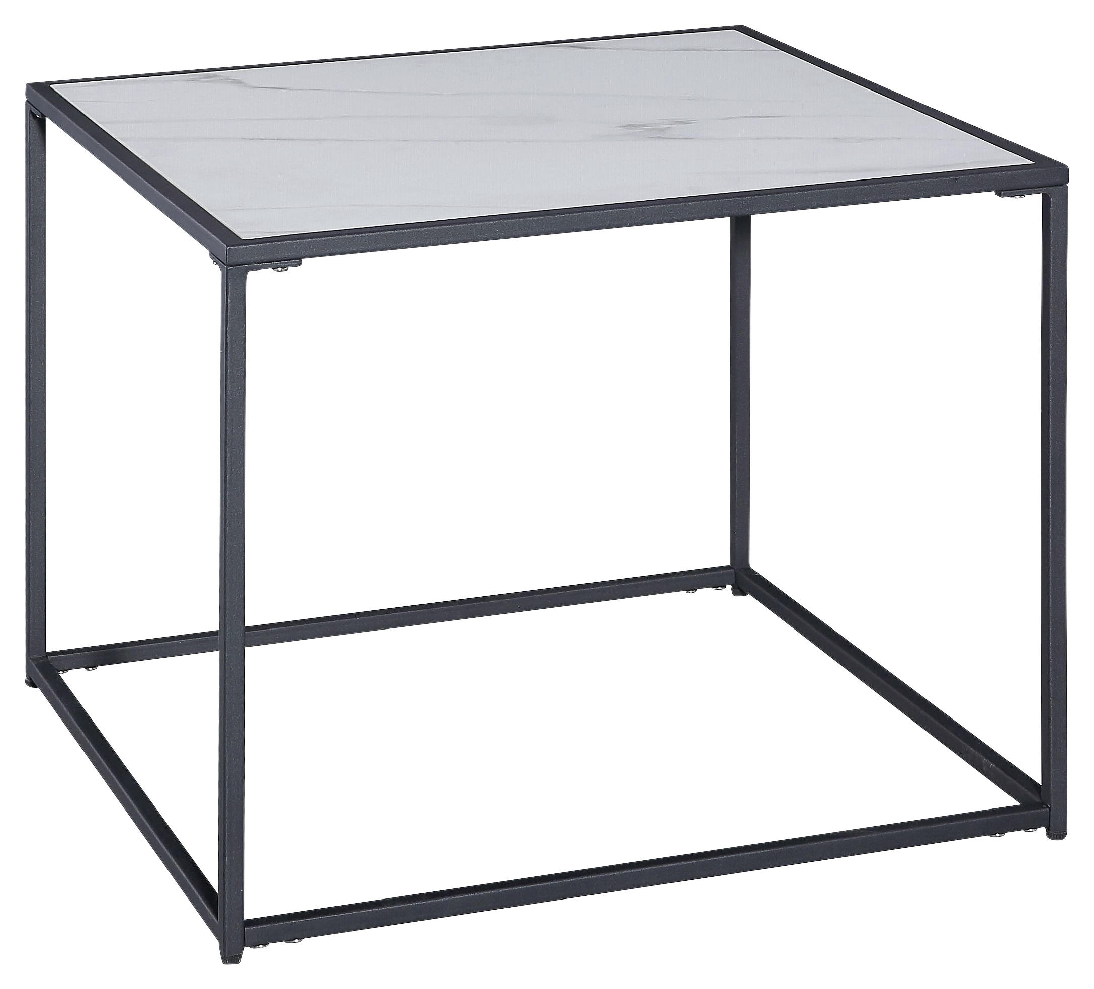 Beistelltisch in Metall, Glas, Keramik 62,6/62,6/50 cm