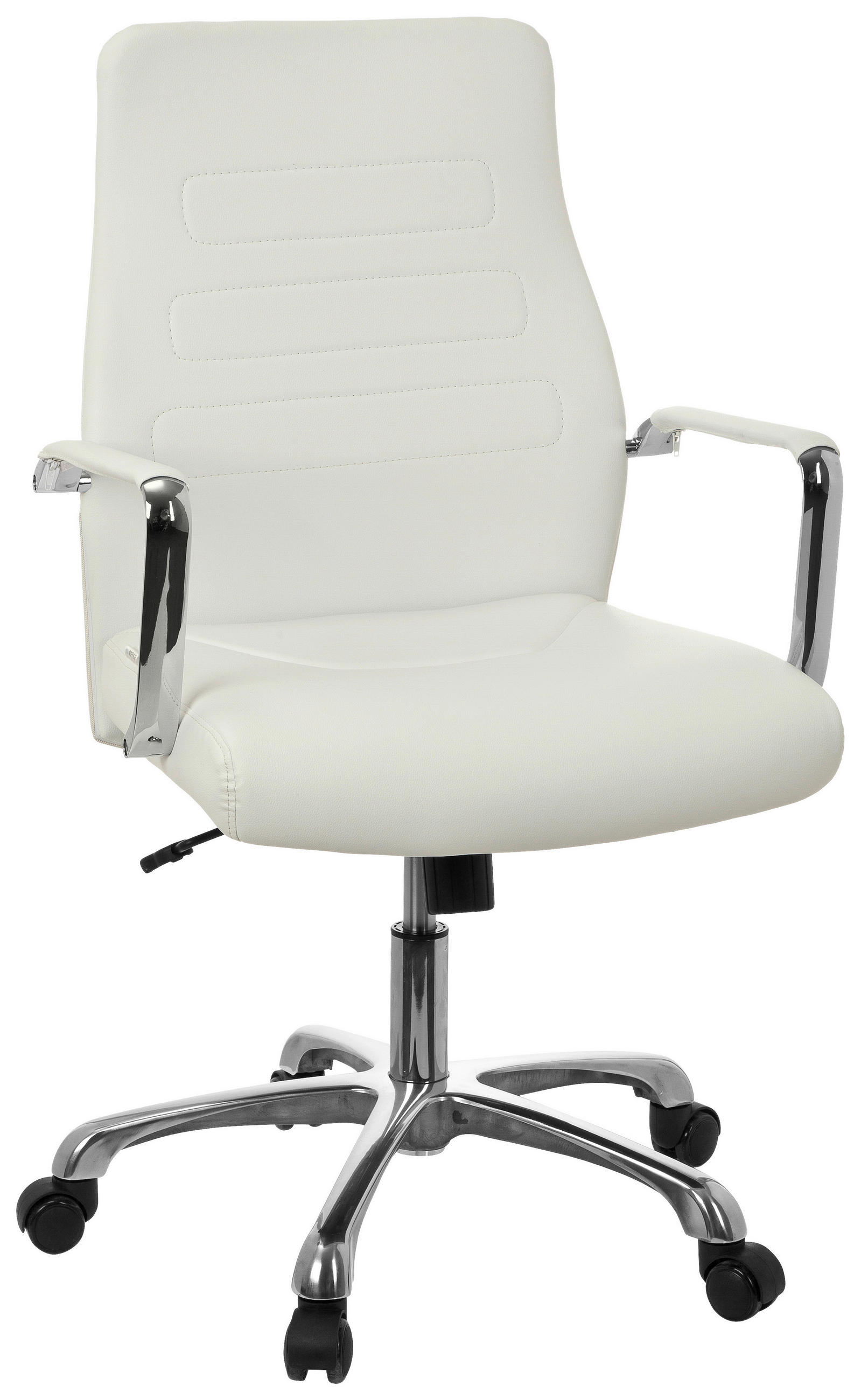 DREHSTUHL Lederlook Creme, Chromfarben  - Chromfarben/Creme, MODERN, Kunststoff/Textil (58/106/44cm) - MID.YOU