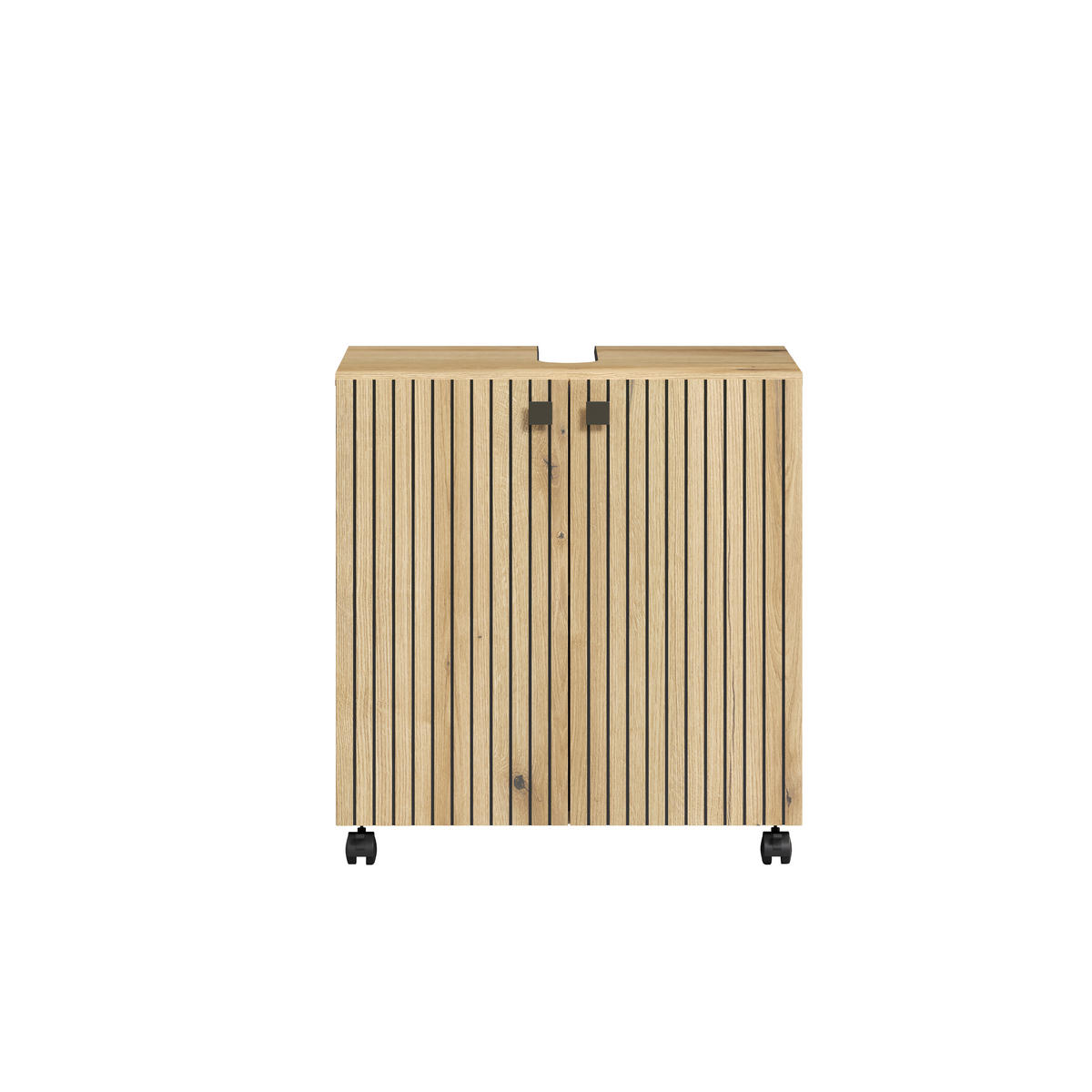 WASCHBECKENUNTERSCHRANK 60/64/42 cm  - Eichefarben/Schwarz, Trend, Holzwerkstoff/Kunststoff (60/64/42cm) - MID.YOU