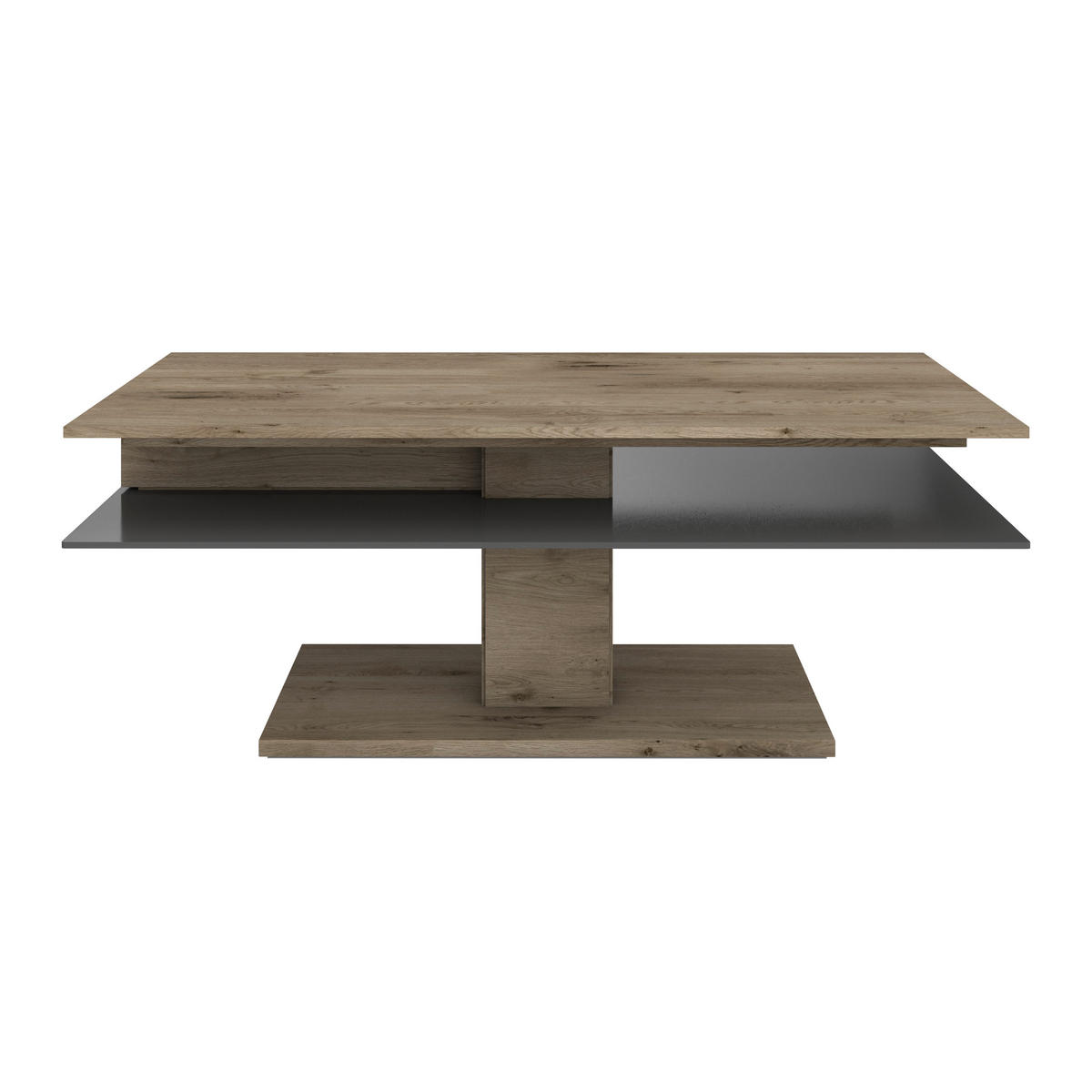 COUCHTISCH in Holz, Glas 120/75/46 cm  - Eichefarben/Anthrazit, Design, Glas/Holz (120/75/46cm) - Voglauer