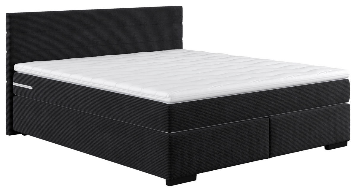 BOXBETT 180/200 cm  in Anthrazit  - Anthrazit/Schwarz, KONVENTIONELL, Holz/Holzwerkstoff (180/200cm) - MID.YOU