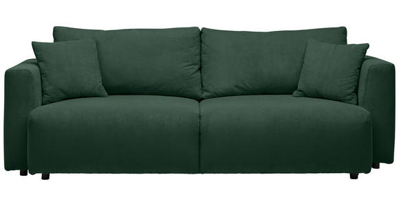 SCHLAFSOFA in Cord Dunkelgrün - Dunkelgrün/Schwarz, Design, Kunststoff/Textil (250/92/105cm) - Carryhome